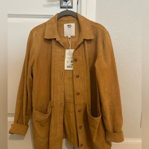 Sézane Will Jacket Mustard Suede